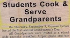 Students Cook and Serve Grandparents